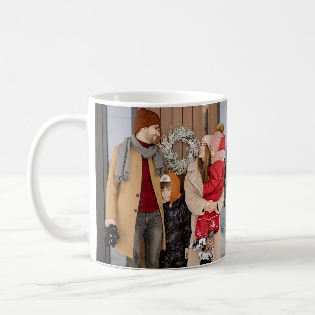 Minimalist Green Photo Christmas Coffee Mug (Left)