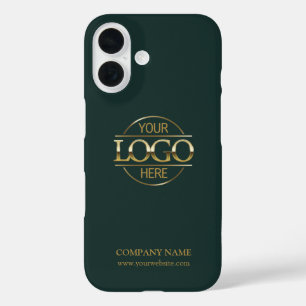 Minimalist Green Promotional Company Business Logo iPhone 16 Case