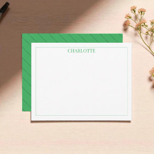 Minimalist Green Stripes Classic Chic Modern Card