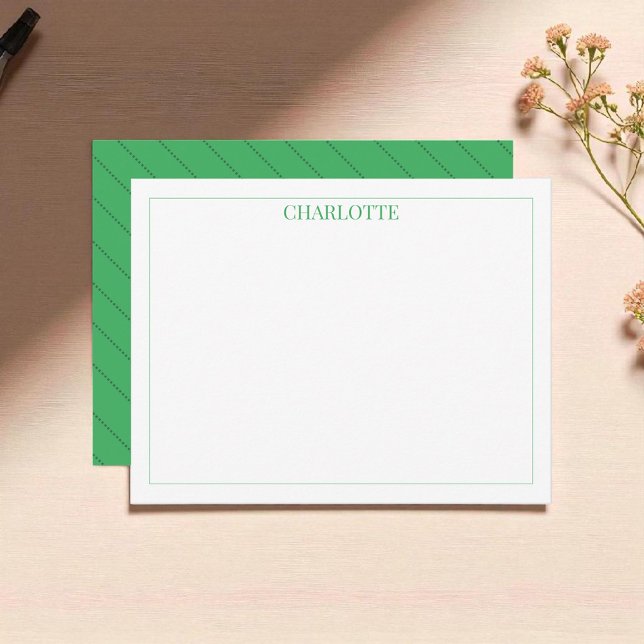 Minimalist Green Stripes Classic Chic Modern Card (Creator Uploaded)