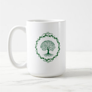 Minimalist Green Tree of LifeMug Coffee Mug