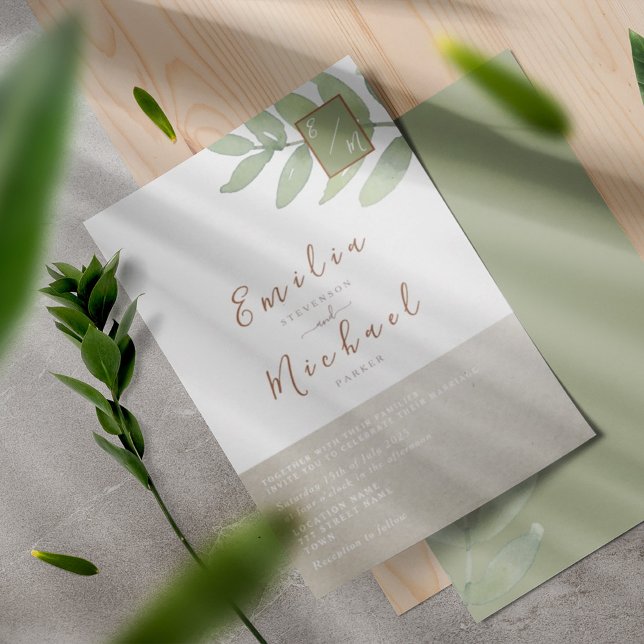Minimalist Green Wedding Invitation (Creator Uploaded)