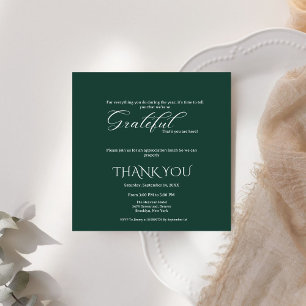 Minimalist green & white script appreciation  invitation