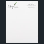 Minimalist Green & White Simple Modern Notary Letterhead<br><div class="desc">Create a professional mailings with Minimalist Green & White Simple Modern Notary Letterhead. Don't wait for opportunity, create it! Featuring a notary loan signing agent designed with a green feathered calligraphy pen logo and simple, elegant design, this 8.5" x 11" letterhead is perfect for making sure your communication looks great....</div>