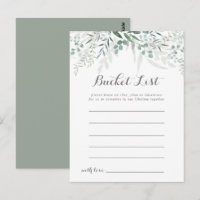 Minimalist Greenery Eucalyptus Bucket List Cards