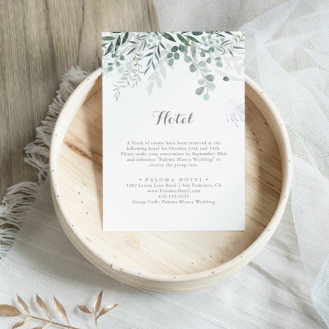 Minimalist Greenery Eucalyptus Hotel Enclosure Card (Creator Uploaded)