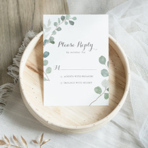  Minimalist Greenery Eucalyptus RSVP Card