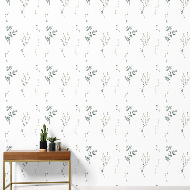 Minimalist Greenery Foliage Wallpaper (Hallway)