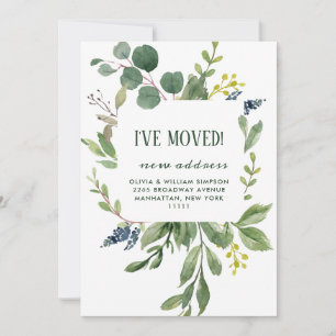 Minimalist Greenery Moving Announcement Card