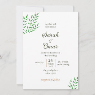 Minimalist Greenery Vine Wedding Invitation