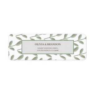Minimalist Greenery Watercolor Foliage Wedding