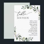 Minimalist Greenery Wedding Seating Chart Cards<br><div class="desc">Designed to coordinate with our Boho Greenery wedding collection,  this customizable Seating Chart Card Template features mixed watercolor greenery leaves paired with a classy serif in black. Matching items available.</div>