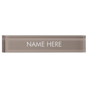 Minimalist greige beige custom name text elegant nameplate