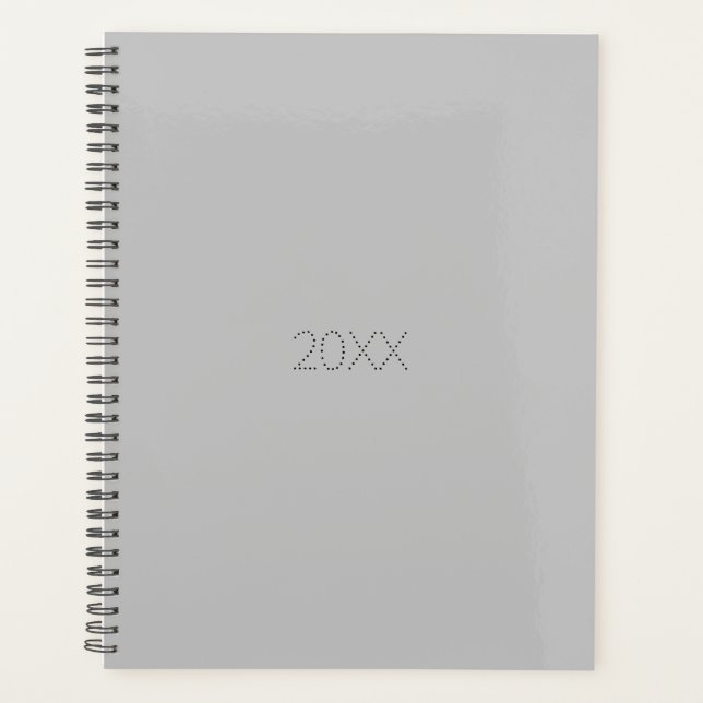 Minimalist grey and black typography custom year planner (Front)