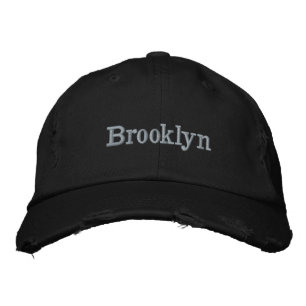 Minimalist grey black Custom name text modern Embroidered Hat