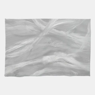 Minimalist Grey Brushstrokes Abstract Art Kitchen Towel