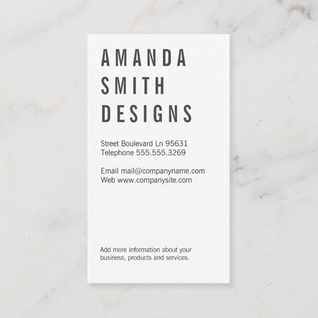 Minimalist / Grey Business Card (Front)