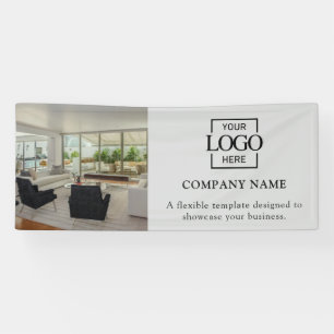 Minimalist Grey Business Logo Professional Vinyl Banner