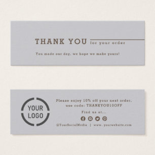 Minimalist grey business logo thank you insert
