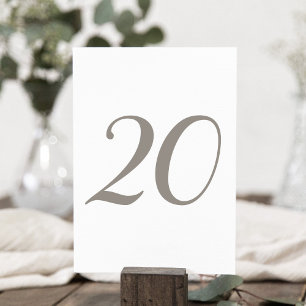 Minimalist Grey Colour Table Number 20