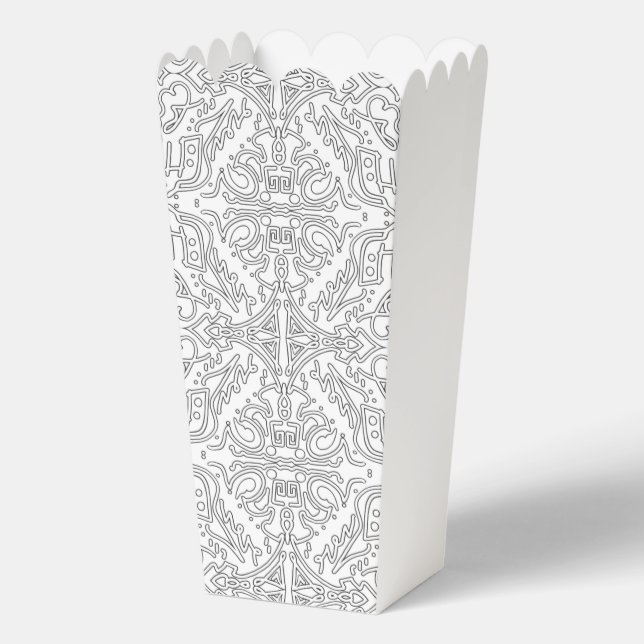 Minimalist Grey Floral Pattern Favor Box (Back)