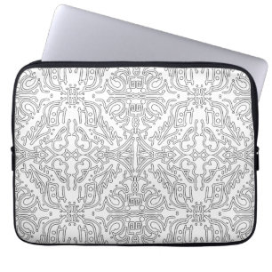 Minimalist Grey Floral Pattern Laptop Sleeve