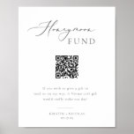 Minimalist Grey Honeymoon Fund QR Code Poster<br><div class="desc">Minimalist Grey Typography Honeymoon Fund QR Code,  wedding poster.</div>