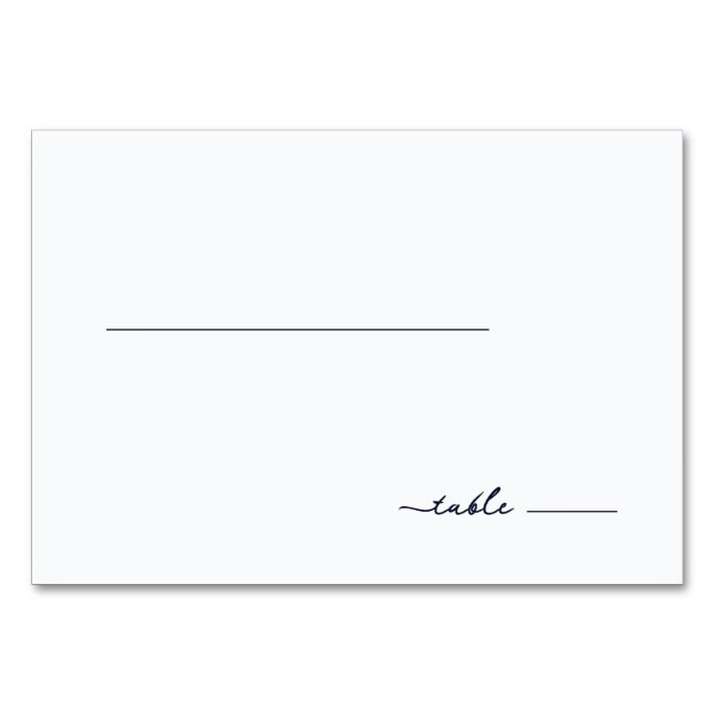 Minimalist Grey Line Calligraphy Table Number (Front)