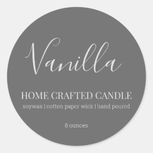 Minimalist Grey Modern Candle Label Sticker