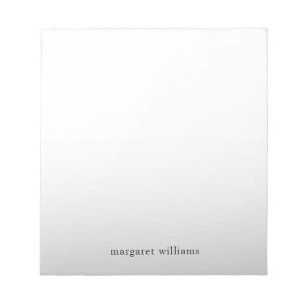 Minimalist Grey Ombre Personalized Notepad