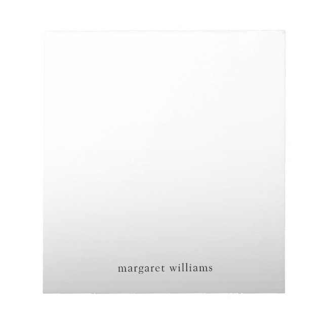 Minimalist Grey Ombre Personalized Notepad (Front)