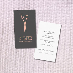 Minimalist Grey Pale Pink Appointment Hairstylist Card