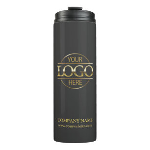 Minimalist Grey Promotional Company Business Logo Thermal Tumbler