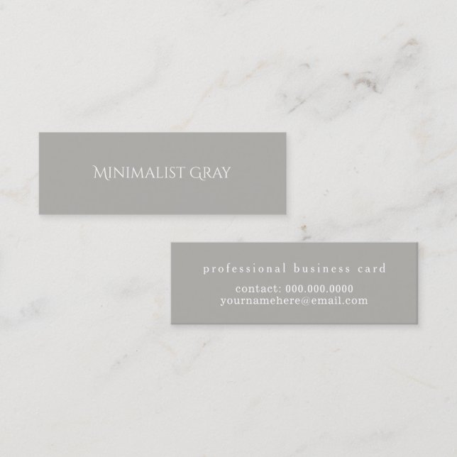 minimalist grey simple and elegant mini business card (Front/Back)