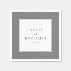 Minimalist Grey Typographic Napkin