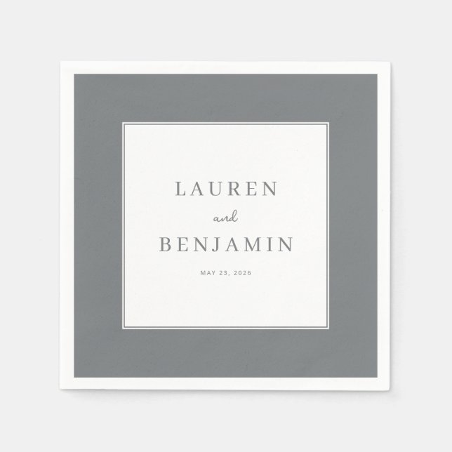 Minimalist Grey Typographic Napkin (Front)