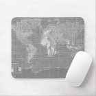 Minimalist Grey Vintage World Map