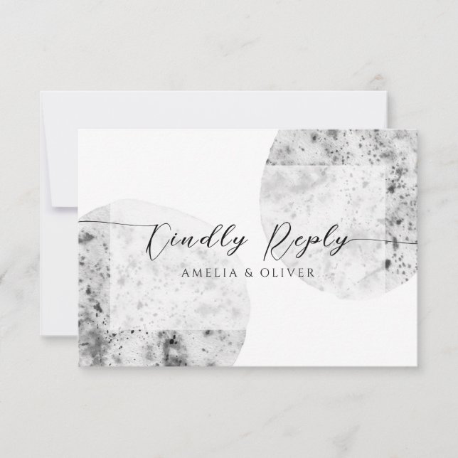 Minimalist grey | Wedding RSVP Card (Front)