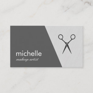 Minimalist Grey White Geometric Shears Business Card