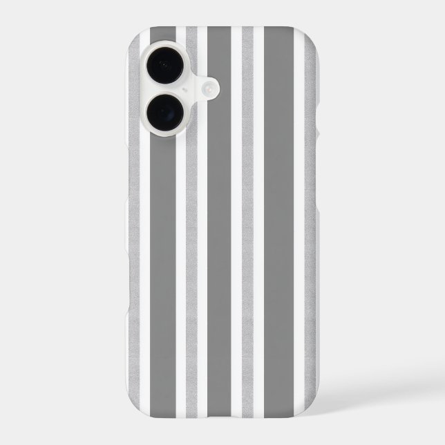 Minimalist Grey White Vertical Stripes Pattern (Verso)