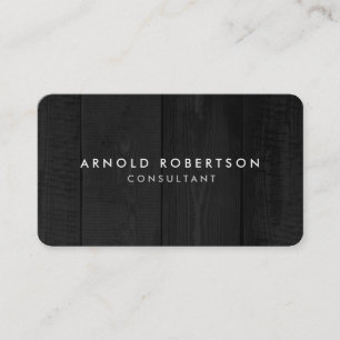 Minimalist Grey Wood Artistic Chic Business Card