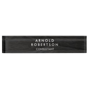 Minimalist Grey Wood Floor Design Modern Elegant Nameplate
