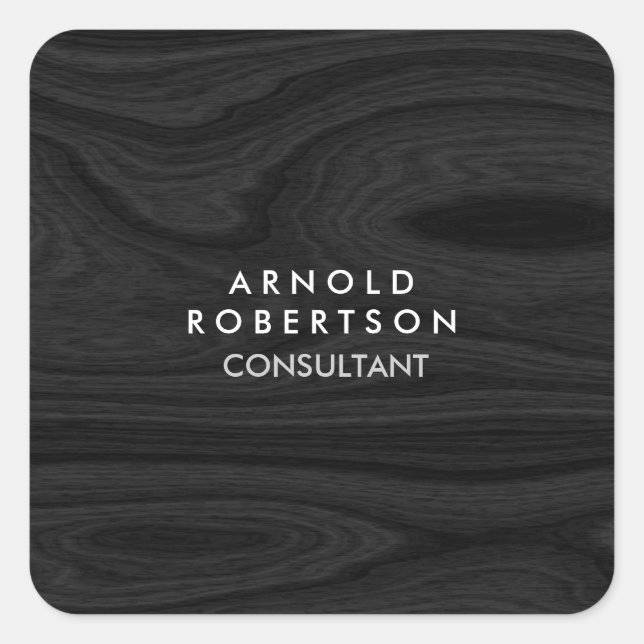 Minimalist Grey Wood Floor Design Modern Elegant Square Sticker (Front)