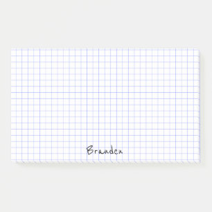 Minimalist Grid Paper Name, Initial, or Monogram Post-it Notes