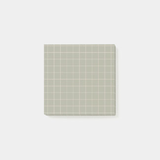 Minimalist Grid Post-It Notes in Sage Earth Tones 