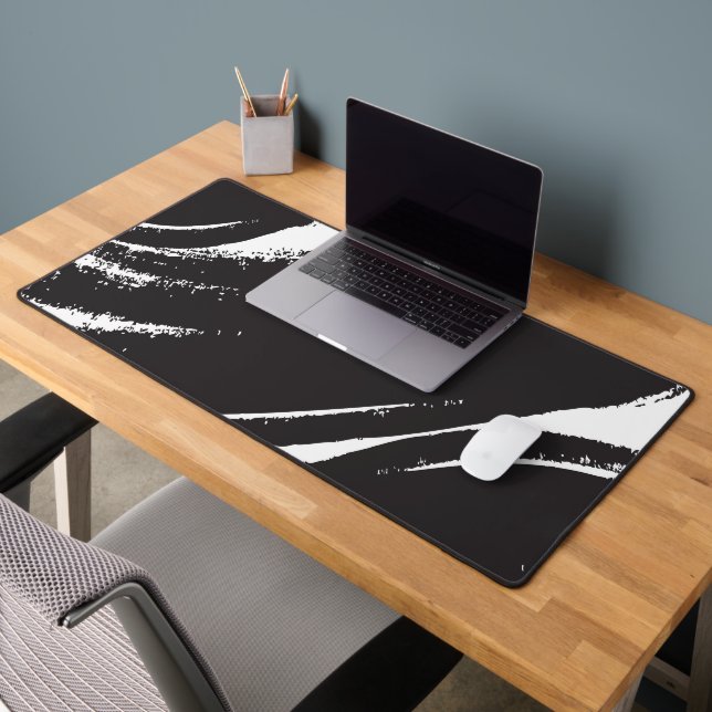 Minimalist Grungy Paint Stroke Desk Mat | Dark  (Bureau 2)