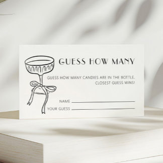 Minimalist Guess How Many Candies Bridal Shower Enclosure Card