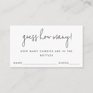 Minimalist Guess How Many Game Card