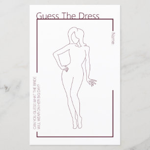 Minimalist Guess the Dress Bridal Shower Game
