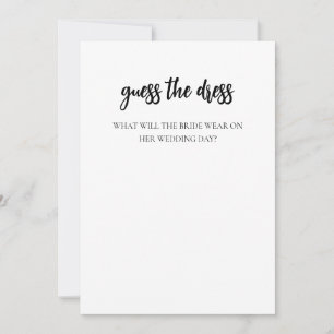 Minimalist Guess The Dress Bridal Shower Game Card